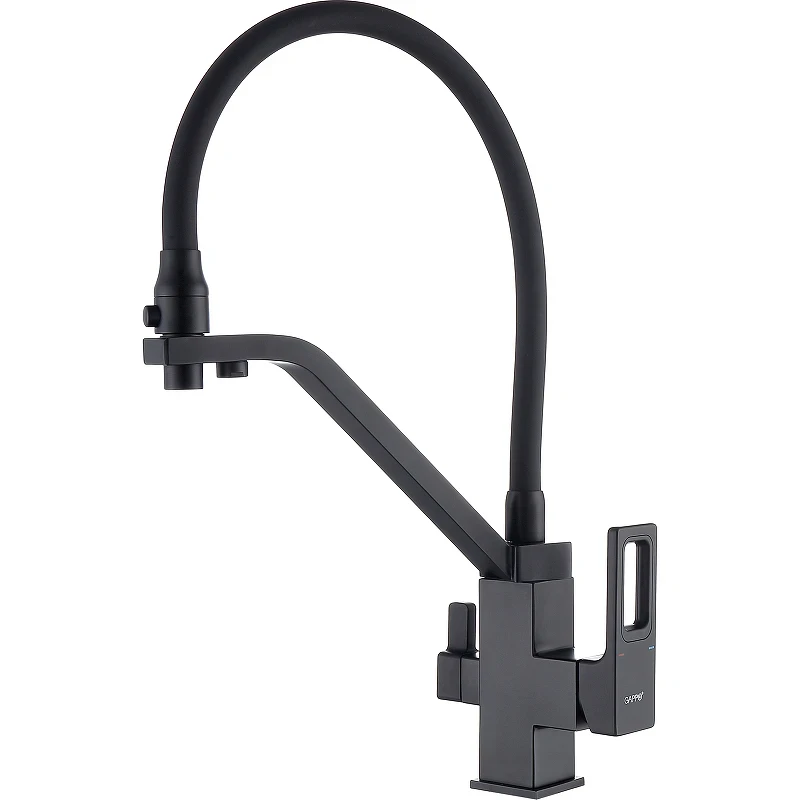 Смеситель для кухни Gappo G17-6 G4317-6 Черный матовый латунь