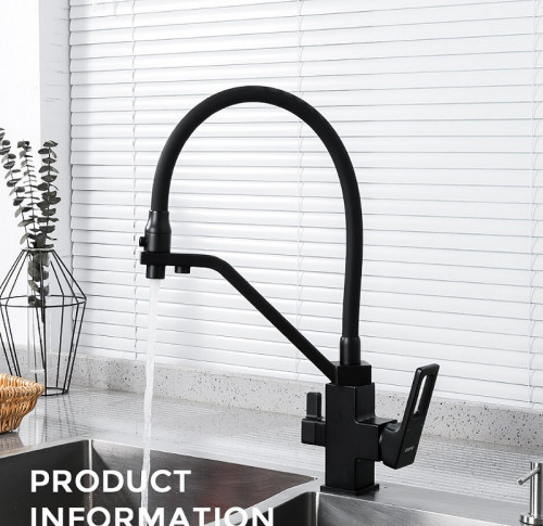 Смеситель для кухни Gappo G17-6 G4317-6 Черный матовый латунь