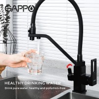 Смеситель для кухни Gappo G17-6 G4317-6 Черный матовый латунь