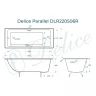Чугунная ванна Delice Parallel 180x80 DLR220506RB с черными матовыми ручками без антискользящего покрытия