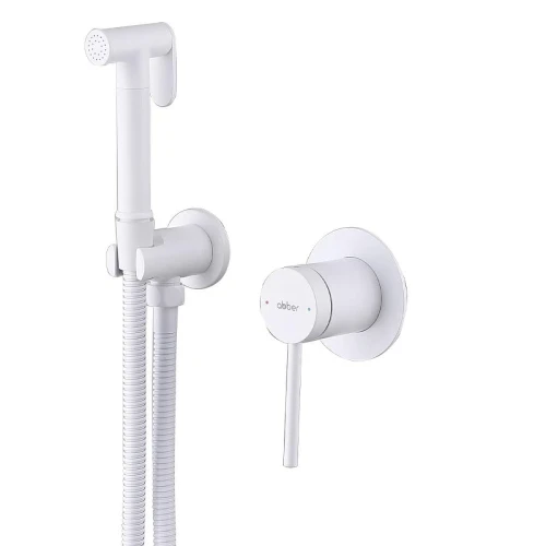 Гигиенический душ со смесителем Abber Emotion AF8825W цвет Белый матовый