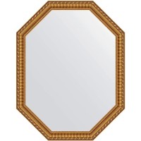 Зеркало Evoform Octagon 70х90 BY 7060 в багетной раме - Золотой акведук 61 мм стекло