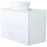 Тумба с раковиной Orange Otto 75 Ot-75TuMDF+B08-360W подвесная Белый глянец МДФ / ЛДСП