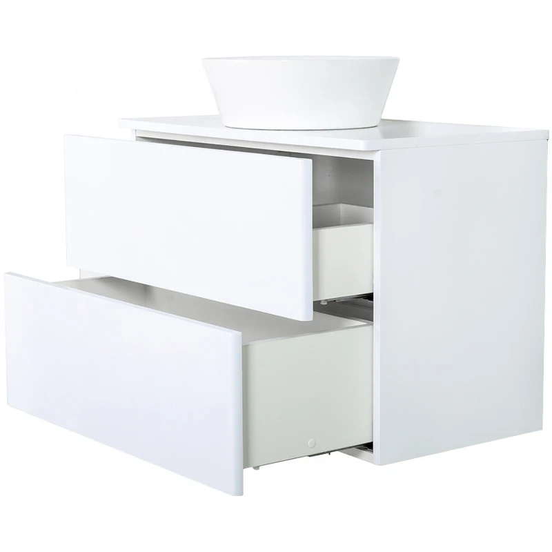 Тумба с раковиной Orange Otto 75 Ot-75TuMDF+B08-360W подвесная Белый глянец МДФ / ЛДСП
