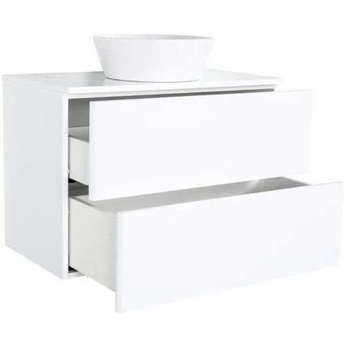 Тумба с раковиной Orange Otto 75 Ot-75TuMDF+B08-360W подвесная Белый глянец МДФ / ЛДСП