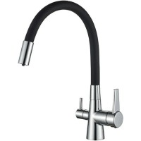 Смеситель для кухни Haiba HB76858-7 Хром Черный латунь