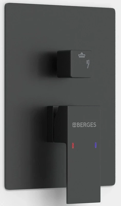 Душевая система Berges Nardis 3S Black 071006 Черная матовая латунь встраиваемый
