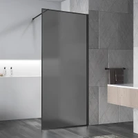 Душевая перегородка Vincea Walk-In 100 VSW-1HP100GFB профиль Черный матовый стекло тонированное