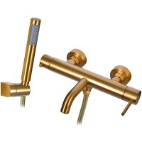 Смеситель для ванны Raiber Graceful RPG-003 Золото матовое латунь на стену