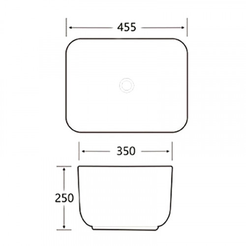 Раковина-чаша SantiLine 46 SL-1113 Белая фаянс накладная