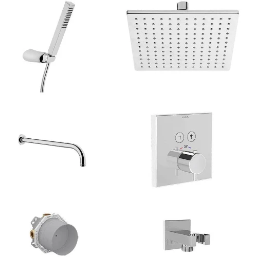 Душевая система Vitra Square A49309EXP с термостатом Хром