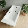 Ванна из искусственного камня Delice Diapason Ultra 170х75 DLR330050RB-G с узким бортом цвет Белый глянцевый с черными ручками