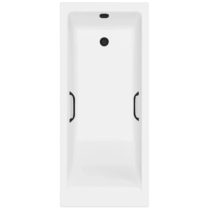 Ванна из искусственного камня Delice Diapason Ultra 170х75 DLR330050RB-G с узким бортом цвет Белый глянцевый с черными ручками