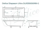 Ванна из искусственного камня Delice Diapason Ultra 170х75 DLR330050RB-G с узким бортом цвет Белый глянцевый с черными ручками