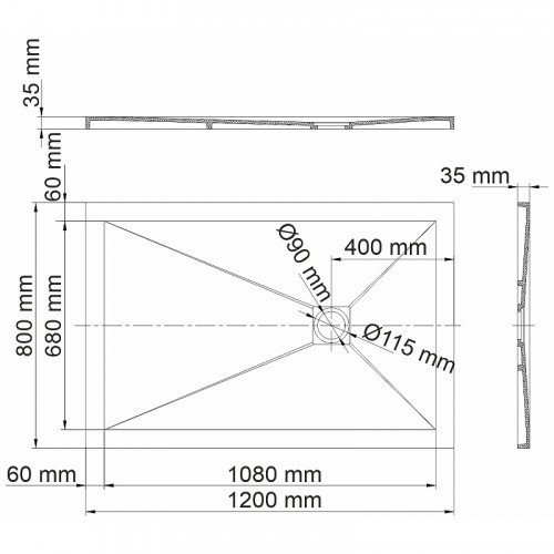 Душевой поддон из искусственного камня WasserKRAFT Aller 120x80 10T06 Слоновая кость матовая