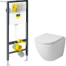 Комплект унитаза Grossman GR-4455S с инсталляцией Viega Prevista Dry 8524.14 792596 с сиденьем Микролифт и клавишей смыва Хром фаянс подвесной