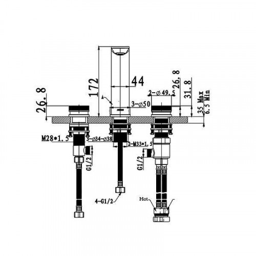 Смеситель для раковины Arrow AMP23872CP цвет Хром