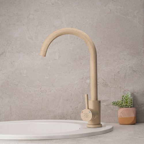 Смеситель для кухни Ростовская Мануфактура Сантехники SUS124BGK-017F Бежевый