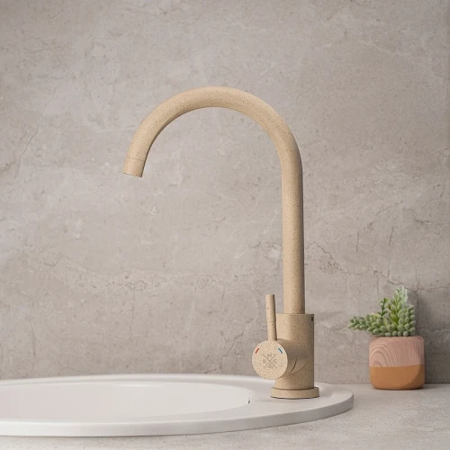 Смеситель для кухни Ростовская Мануфактура Сантехники SUS124BGK-017F Бежевый