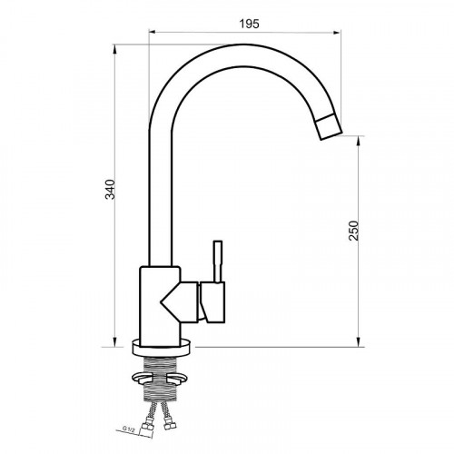 Смеситель для кухни Ростовская Мануфактура Сантехники SUS124BGK-017F Бежевый