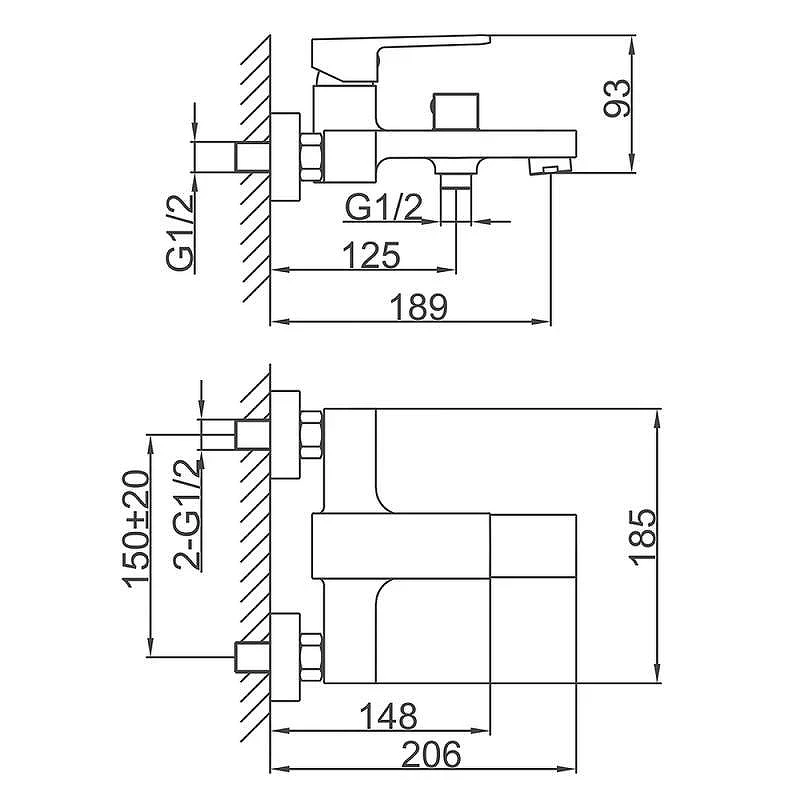 Смеситель для ванны Frap F3291-26 цвет Черный матовый
