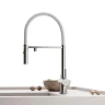 Смеситель для кухни Sancos Imola SC4010BNwh с белым изливом цвет Никель брашированный