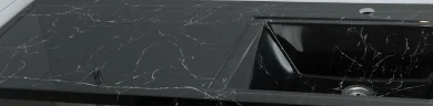 Раковина Stella Polar Мадлен 120 R SP-00001072 с местом под стиральную машину Черный мрамор