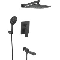 Душевая система Rose R28H R2835H Черная матовая