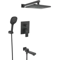 Душевая система Rose R28H R2835H Черная матовая