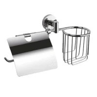 Держатель туалетной бумаги и освежителя воздуха D-Lin D242100 с крышкой цвет Хром