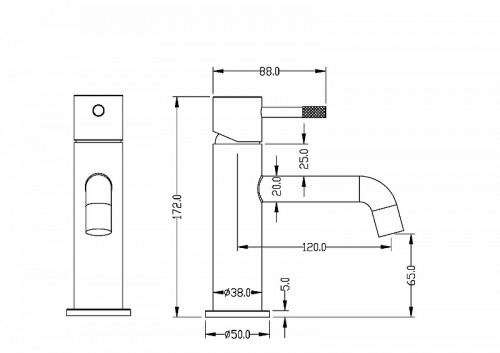 Смеситель для раковины Boheme Uno 461-NB Никель латунь