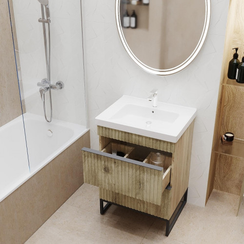 Тумба под раковину Mixline Окленд 60 551717 цвет Дуб мелфорд