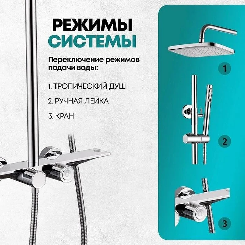 Душевая система Grocenberg GB7038CR с термостатом Хром