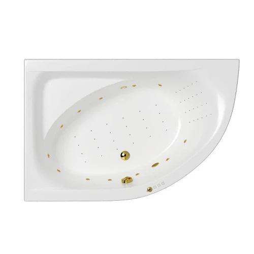 Акриловая ванна Whitecross Aquarella 170x110 L 0108.170110.100.NANO.GL цвет Белый с гидромассажем форсунки Золото