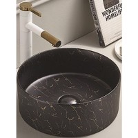 Раковина-чаша CeramaLux 35 C1114 Черная фаянс накладная