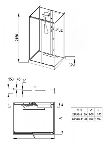Душевая кабина Esbano ESO-OPUS-1159 115x90 ESKOOP1159 без гидромассажа