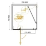Душевой уголок Cezares Slider 80x80 SLIDER-AH-1-80-70/80-GRIGIO-GM профиль Оружейная сталь стекло серое