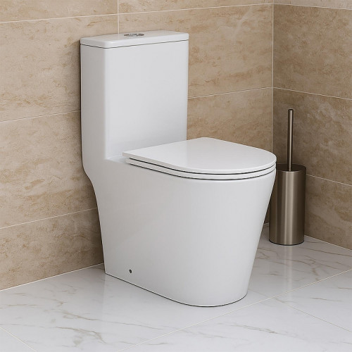 Унитаз моноблок Azario Nimbus Tornado AZ-6080-AP цвет Белый с сиденьем Микролифт