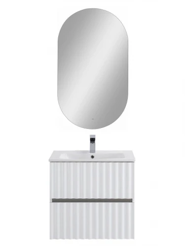 Тумба под раковину Art&amp;Max Elegant 60 AM-ELEGANT-600-2C-SO-BM-LED подвесная цвет Белый матовый