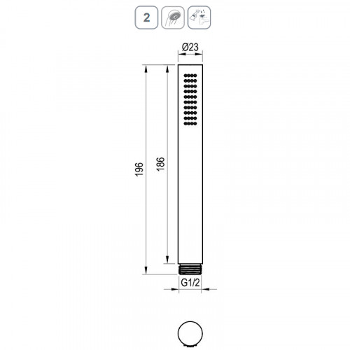 Ручной душ Ravak 951.20BLM X07P670 Черный матовый латунь