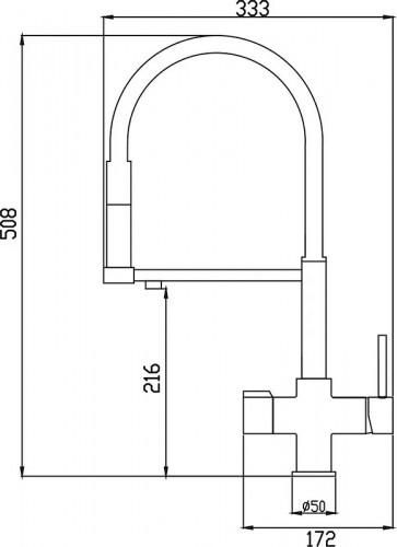 Смеситель для кухни Rose R758Y цвет Пепельный Черный