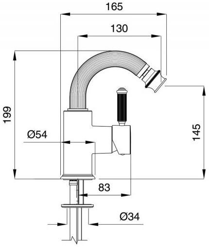 Смеситель для биде Cezares Olimp OLIMP-BSM2-02-L Бронза латунь