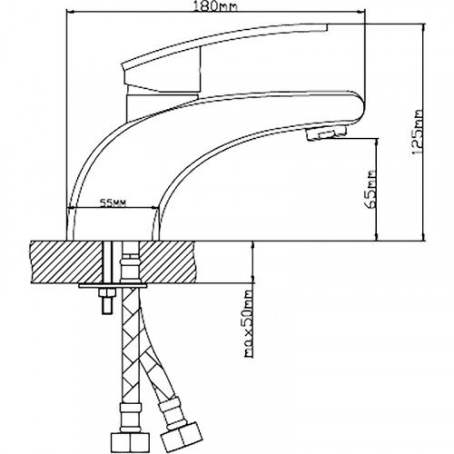 Смеситель для раковины Ростовская Мануфактура Сантехники Boou B8213-1 Хром латунь