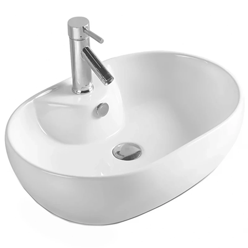Раковина SantiLine 59 SL-1023 Белая фаянс накладная