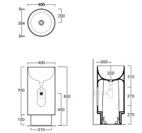 Раковина Simas Po-Mo 40 PO08bi Белая фаянс напольный