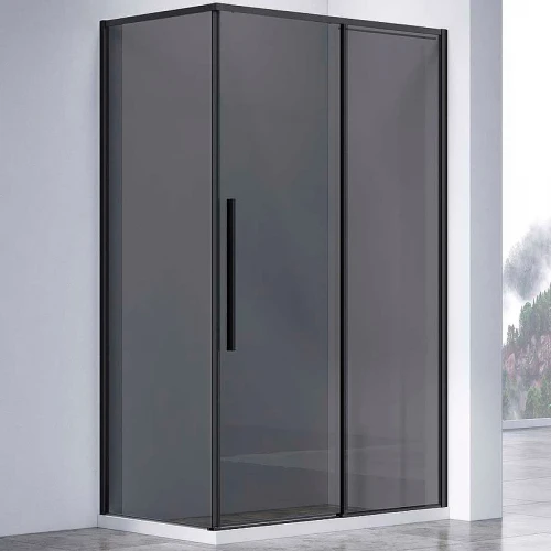 Душевой уголок Vincea Slim-N 130x80 VSR-4SN8013CGB профиль Черный стекло тонированное