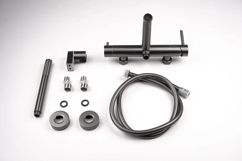 Смеситель для ванны Knotlor Eclipse SS-23/GM цвет Вороненая сталь