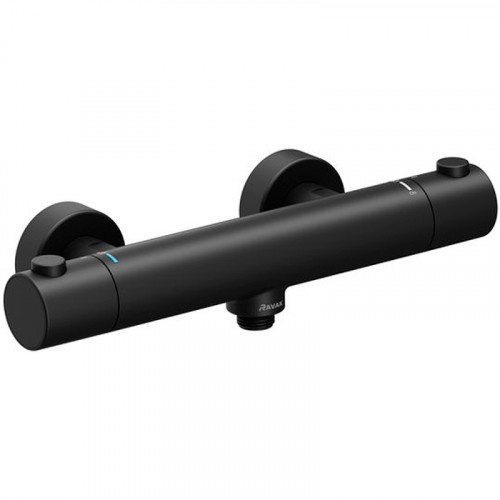 Смеситель для душа Ravak Puri PU 033.20/150 X070188 с термостатом Черный матовый латунь на стену