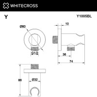 Шланговое подключение Whitecross Y brushed gold Y1005GLB Брашированное золото латунь на стену