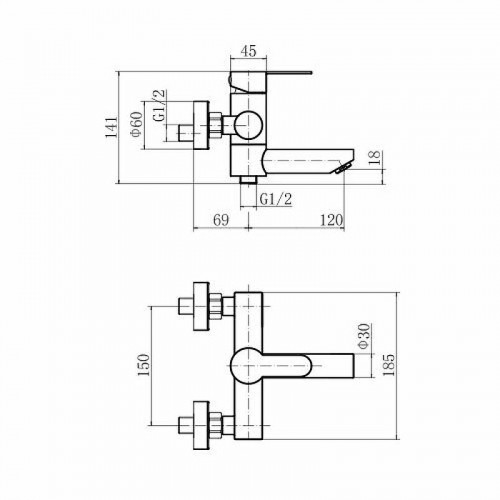 Смеситель для ванны Fashun A53001 цвет Сатин
